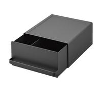 YAMAZAKI Tower Cassetto Scorrevole da Piano, nero | Acciaio, Spazio di stoccaggio extra, blocco cucina, con parete divisoria regolabile, 27.5 x 22.2 x 11.5 cm, Design giapponese