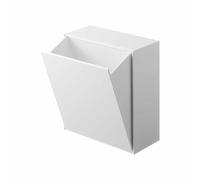 YAMAZAKI Tower Film Hook Scatola Portaoggetti Autoadesiva, bianco | Resina ABS, Sospeso o a libera installazione, Anche come cestino per il bagno, 8.7-16 x 17 x 20 cm, Design giapponese