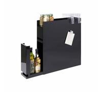 YAMAZAKI Tower Porta Condimenti Scorrevole a 2 Livelli per Spezie | Acciaio, Spazio extra per il piano di lavoro, Anche per bottiglie, 50-93 x 12,5 x 52,5 cm, Design giapponese, nero