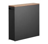 YAMAZAKI TOWER Scaffale estraibile con ripiano in legno e struttura in acciaio - stretto, organizer per bagno, WC, cucina, moderno - 56 x 14 x 55 cm, design giapponese, nero