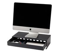 YAMAZAKI Tower Supporto per Monitor con Cassetto, nero