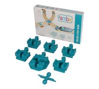 Yamba Set adattatore Cross-Bar - con adattatori per binari Brio® e mattoncini duplo®, si adatta a tutti i comuni ferroviari in legno e mattoncini a morsetto. Swiss Made (65032)