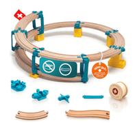 Yamba Set di adattatori per ferrovia in legno Helix 1, adattatore compatibile con binari Brio® e mattoncini Duplo®, accessori Swiss Made per tutti i comuni ferroviari in legno e blocchi di bloccaggio