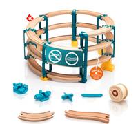 Yamba Set di adattatori per ferrovia in legno Helix 3, adattatore compatibile con binari Brio® e mattoncini Duplo®, accessori Swiss Made per tutti i comuni ferroviari in legno e blocchi di bloccaggio