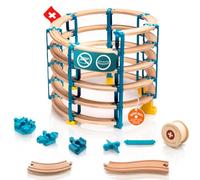 Yamba Set di adattatori per ferrovia in legno Helix 5, adattatore compatibile con binari Brio® e mattoncini Duplo®, accessori Swiss Made per tutti i comuni ferroviari in legno e blocchi di serraggio