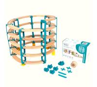 Yamba Set di adattatori per ferrovia in legno Helix 5 - Adattatore pietre compatibili per binari Brio® e mattoncini duplo® - Swiss Made accessori per binari in legno e blocchi di fissaggio