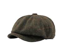 YAMEE Berretto Basco Uomo a Scacchi Classico,Cappello Beret Unisex Morbido Caldo,Berretto Piatto Uomo Classico retrò,Cappello a Otto Punte Regolabile