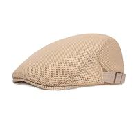 YAMEE Berretto Piatto da Uomo Estivi in Rete,Cappello Flat cap Newsboy Vintage,Berretto da Strillone Estivo Traspirante,Coppola Uomo Estiva (Circonferenza della Testa: 56-60 cm)