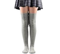 YAMEE Scaldamuscoli Donna Invernale a Maglia Lunghe Caldo,Calze Lunghe da Stivale Donna Spesso Termici,Calze Sopra Il Ginocchio Donne Tinta Unita Moda,Sopra il Ginocchio Alta Calze di Avvio per Donna