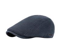 YAMEIZE Berretto piatto stile retrò per - Uomo Donna Regolabile Caldo Cappello Foderato Cabbie Ivy Cap Alla Moda Berretto Basco Peaky Piatto Guida, blu profondo, Taglia unica