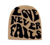 YAMEIZE Cappelli a Maglia di Tendenza per Donne Uomo - Lettera di Denaro Graphic Beanies Morbido Cappello a Maglia Slouchy Grunge Rap Skull cap