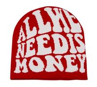 YAMEIZE Cappelli a Maglia di Tendenza per Donne Uomo - Lettera di Denaro Graphic Beanies Morbido Cappello a Maglia Slouchy Grunge Rap Skull cap