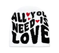 YAMEIZE Cappelli a Maglia di Tendenza per Donne Uomo - Lettera di Denaro Graphic Beanies Morbido Cappello a Maglia Slouchy Grunge Rap Skull cap