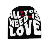 YAMEIZE Cappelli a Maglia di Tendenza per Donne Uomo - Lettera di Denaro Graphic Beanies Morbido Cappello a Maglia Slouchy Grunge Rap Skull cap