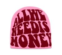 YAMEIZE Cappelli a Maglia di Tendenza per Donne Uomo - Lettera di Denaro Graphic Beanies Morbido Cappello a Maglia Slouchy Grunge Rap Skull cap