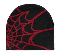 YAMEIZE Cappelli a Maglia di Tendenza Y2K Web per Donne Uomo Cappello Beanie Web Soft Cappello a Maglia Slouchy Cappello Invernale Skull cap Outdoor