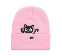 YAMEIZE Elegante Cat Beanie Cappelli a Maglia - per Donna Uomo Slouchy Cappello Autunno Inverno Gotico Divertente Skull cap Partito All'aperto