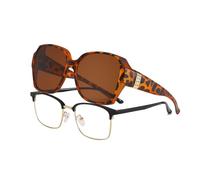 YAMEIZE Elegante Sovraocchiali da Sole per Donna Uomo - Vintage UV400 protezione Rettangolo Anti Abbagliamento Occhiali Guida All'aperto