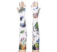 YAMEIZE Maniche Lunghe da Giardinaggio Donna - Maniche Floreali di Protezione Solare e Rinfrescanti per Coprire le Braccia in Giardino