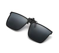 YAMEIZE Occhiali da Sole a Clip Rettangolari Polarizzati alla Moda - per Donna Uomo Occhiali Protettivi UV 400 Occhiali Anti-Glare Flip-up quadrati Guida