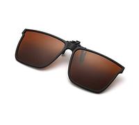 YAMEIZE Occhiali da Sole a Clip Rettangolari Polarizzati alla Moda - per Donna Uomo Occhiali Protettivi UV 400 Occhiali Anti-Glare Flip-up quadrati Guida