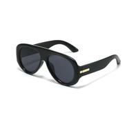 YAMEIZE Occhiali da sole da pilota rotondi retrò anni '70, per donne e uomini, occhiali vintage con protezione UV400 per attività all'aperto, Nero grigio