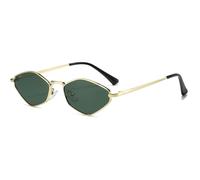 YAMEIZE Occhiali da Sole Esagonali per Donna e Uomo Vintage Retrò Montatura Metallo Piccoli Stretti Anni '70 Occhiali Irregolari Protezione UV400