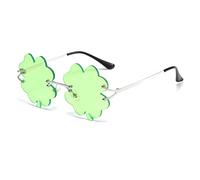 YAMEIZE Occhiali da Sole Irlandesi per St. Patrick’s Day - Four Leaf Verde Leprechaun Costume Occhiali da con Montatura in Metallo per Donne Uomo…