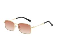 YAMEIZE Occhiali da Sole Rettangolari per Donna e Uomo Vintage Retrò Montatura Metallo Piccoli Stretti Anni '70 Occhiali Protezione UV400