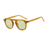 YAMEIZE Occhiali da Sole Rotondi Vintage per Donna Uomo Flat Top Piccoli Retrò Occhiali da sole Rotondi Piccoli Classic Protezione UV400