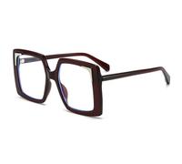 YAMEIZE Oversized Occhiali Anti Luce Blu Quadrato Grande Montatura Occhiali da Vista Donna Retrò Grandi Occhiali Anti Filtro Luce Blu per Lettura PC