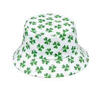 YAMEIZE St. Patrick’s Day Foglia Verde - Cappello per Donne Uomo Cappello Irish Bucker Hat Doppio Reversibile Green Leaf Verde da Pescatore Costume da Viaggio Festa