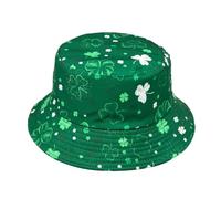 YAMEIZE St. Patrick’s Day Foglia Verde - Cappello per Donne Uomo Cappello Irish Bucker Hat Doppio Reversibile Green Leaf Verde da Pescatore Costume da Viaggio Festa