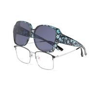 YAMEIZE Trendy Sovraocchiali da Sole per Uomo Donna - Vintage Protezione UV400 Rettangolo Over Sopra Occhiali Quadrati Guida all'aperto
