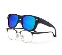 YAMEIZE Vintage Polarizzati Rettangolo Sovraocchiali da Sole per le - Donna Uomo Classic Anti Glare UV400 Protezione Quadrato Over Occhiali di Guida All'aperto