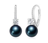 YAMI Orecchini con perle d'acqua salata, orecchini a goccia con perle da 8 mm, orecchini in argento Sterling 925, orecchini ipoallergenici, gioielli di lusso squisiti