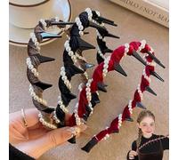 YamLoveme Story - Vintage High Cranium Artificial Pearl Hairband, High Cranial & Dual-Wea Design for All Head Shapes, Create Face-Shaping Look,Reliable Fit,Unbreakable No Matter How Bent (Mix, 3)