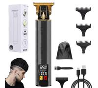 Yamloveme Trimmer, Yamloveme Cordless Hair Clipper, Multifunction Beard Trimmer for Men, Waterproof USB Charging Cutting T Blade Grooming Hair Cutting Kit (B-Black)