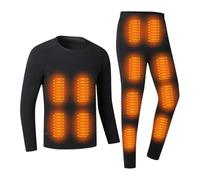 YAMNYSS Biancheria Intima Riscaldata, Set da Uomo E Donna Maglia E Pantaloni Termici Elettrici per Sport All'aperto,Nero,S