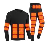 YAMNYSS Set di Biancheria Intima Riscaldata da Uomo, Maglia Termica A 52 Zone con Riscaldamento Elettrico, Pantaloni Lunghi Termici per Caccia E Moto,Nero,XL