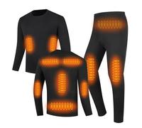 YAMNYSS Set di Biancheria Intima Riscaldata per Uomo, Abbigliamento Termico con Riscaldamento A 11 Zone E 3 Impostazioni di Temperatura per Sport All'aperto Invernali,Nero,M