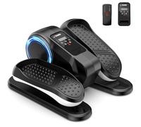YAMO Ellittica Elettrico, Ellittica da Casa con Telecomando e Display LED, 12 Livelli, Silenziosa e Portatile Pedaliera Elettrica (Grigio)