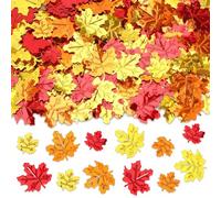 Yamobi 100 decorazioni autunnali, foglie d'acero glitterate, decorazione da tavolo, coriandoli autunnali, foglie d'acero, zucca, giorno del Ringraziamento, decorazione per feste