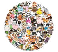 Yamobi 100 Pezzi Adesivi Animali Carini, Adesivi Colorati Impermeabili Animali, Adesivi Estetici in Vinile Carini per Bottiglia d'Acqua, Laptop, Adesivi da Skateboard per Adolescenti