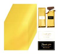 Yamobi 120 pezzi confezioni di cioccolato oro carta per cioccolato 16x19cm carta da imballaggio per cioccolato e dolci con adesivi di ringraziamento