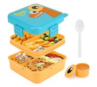 Yamobi Kinder mit Fächern,Brotdose Kinder mit Fächern,Bento Box Kinder,BPA Frei Lunchbox Kinder,Perfekt für Schule, Kindergarten & Ausflüge(Blau)