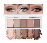 Yamobi Neutraler Nude Smokey Eyeshadow Palette,5 colori opachi Palette ombretti, Ombretti In Nude Smokey Eyes Set,Mini trucco per look quotidiani Smokey Eyes