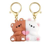 Yamobi Portachiavi per coppia, grazioso ciondolo a forma di orso, perfetto per anniversario, compleanno o San Valentino, simbolo dell'amore