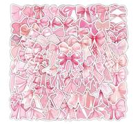 Yamobi Set di 100 adesivi per ragazze, impermeabili, fantastici adesivi per ragazze, album fotografici e scrapbook decorativi, adesivi in vinile estetici (rosa)