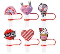 Yamobi Set di 6 tappi di copertura in paglia per Stanley Cup, riutilizzabili in silicone, accessori per Stanley, accessori per bere portatili e polvere